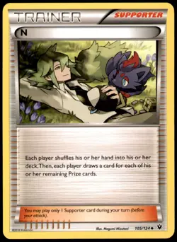 N (Supporter) 105/124 Uncommon Fates Collide Pokemon Lightly Played - Image 1