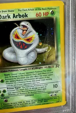 2000 Pokemon Dark Arbok Holo 1st Edition 2/82 Team Rocket PSA 9 Tail Swirl 💫 - Image 2