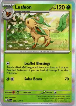 Leafeon 005/131 Holo Rare Prismatic Evolutions Pokemon Holo Lightly Played - Image 1
