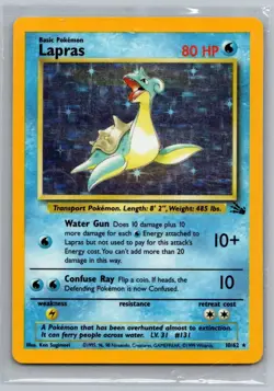 Lapras 10/62 Fossil Rare Holo Pokemon TCG 1999 - Image 1