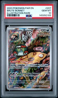 2023 POKEMON PAR EN-PARADOX RIFT ILLUSTRATION RARE #207 BRUTE BONNET PSA 10 - Image 1