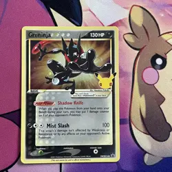 Pokemon Card | Greninja Gold Star SWSH144 Celebrations Black Star Promo HD Swirl - Image 3