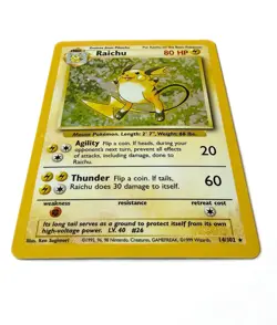 Pokemon TCG Raichu 14/102 Holo Rare Base Set Unlimited WOTC 1999 Vintage LP/NM - Image 5