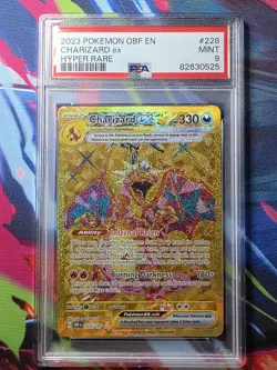 CHARIZARD EX PSA 9 HYPER RARE 228 GOLD 2023 POKEMON OBF EN ENGLISH POKEMON CARD - Image 1
