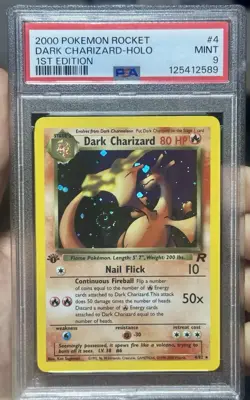 2000 Pokemon Team Rocket Dark Charizard Holo 1st Edition #4 PSA 9 With Swirl!!! - Image 1