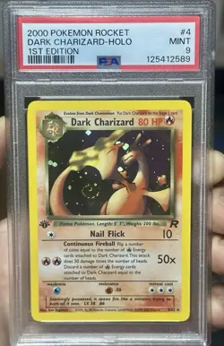 2000 Pokemon Team Rocket Dark Charizard Holo 1st Edition #4 PSA 9 With Swirl!!! - Image 2