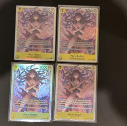 One Piece Card Game Nico Robin EB03-055 EB03 SR 4-Card Lot Parallel Foil English - Image 1