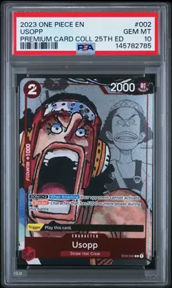 One Piece Usopp Premium Card Collection 25th Anniversary ST01 #002 PSA 10 - Image 1