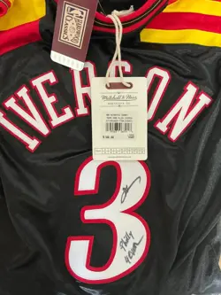 Allen Iverson Signed $300 Mitchell & Ness Jersey w/ Philly 4ever Inscription - Image 1
