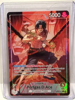 Portgas D. Ace OP16-001 Alt Art Leader - One Piece - Time Of Battle English NM - Image 1