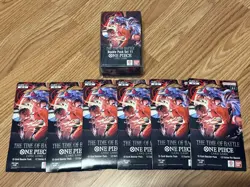 One Piece OP-16 The Time Of Battle 6* Sleeved Booster Packs & 1 Double Pack Set - Image 1