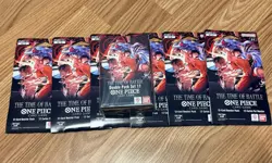 One Piece OP-16 The Time Of Battle 6* Sleeved Booster Packs & 1 Double Pack Set - Image 2