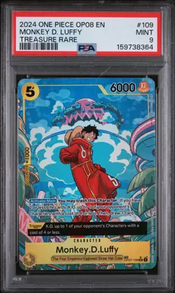 2024 ONE PIECE OP08-TWO LEGENDS TREASURE RARE #109 MONKEY D. LUFFY PSA 9 - Image 1