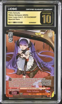 Felix Schultz S119-E069SP Azur Lane Vol.2 Weiss Schwarz CGC 10 Pristine - Image 1