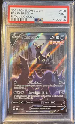 Umbreon V 189/203 Evolving Skies Pokemon PSA 9 - Image 1