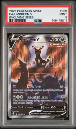 Pokemon Evolving Skies Umbreon V 189/203 Alternative Art Alt Holo Foil PSA 9 - Image 1
