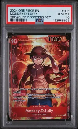 2024 ONE PIECE MONKEY D. LUFFY PSA 10 PROMOS TREASURE BOOSTERS SET #006 - Image 1
