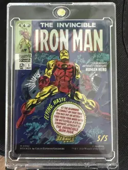 MTG Tony Stark (borderless) 392 Marvel Super Heroes -Foil Near Mint in PVC Cage - Image 2
