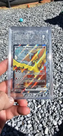 2025 POKEMON DRI EN-DESTINED RIVALS ULTRA RARE TEAM ROCKET'S MOLTRES EX Tag 9 - Image 1