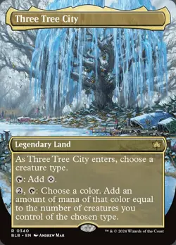 NM-Mint, English MTG Foil Three Tree City (0340) - Foil - Borderless Bloomburrow - Image 1