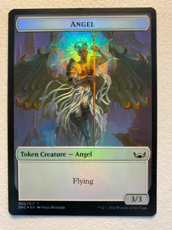MTG 1x FOIL Angel / Treasure Token Streets of New Capenna Magic Gathering x1 NM - Image 1
