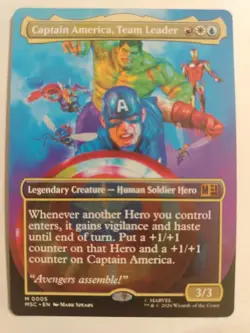 Captain America, Team Leader Borderless - Marvel Super Heroes MTG Regular - Image 1
