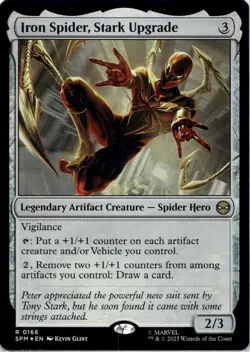 Iron Spider, Stark Upgrade (FOIL) SPM #166 Spider-Man Magic: The Gathering NM - Image 1