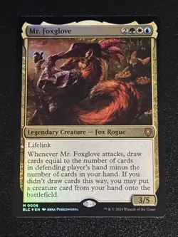 MTG Commander: Bloomburrow Mr. Foxglove Foil 0006 NM Mythic - Image 1