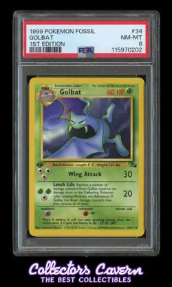 1999 Pokemon Fossil #34 Golbat PSA 8 (NM-MT) 1st Edition - Image 1