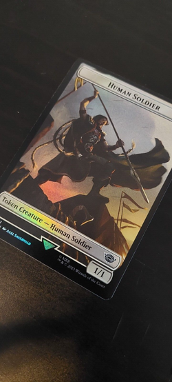 Human Soldier 2 / Food 9 Foil Lord of the Rings Magic the Gathering Card - Image 1