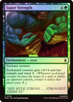 NM Foil Super Strength, MTG, Super Heroes, Magic the Gathering, 189 - Image 1