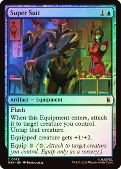 NM Foil Super Suit, MTG, Super Heroes, Magic the Gathering, 78 - Image 1