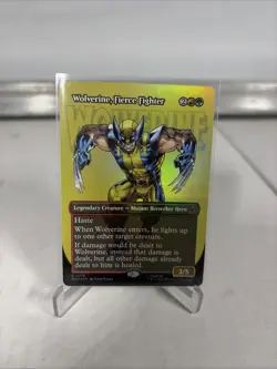 MTG Wolverine, Fierce Fighter (Borderless) Marvel Super Heroes Foil - Image 1