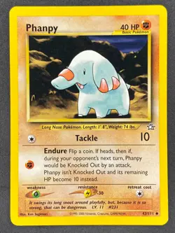 Pokemon Phanpy 43/111 N1 Neo Genesis Unlimited LP/NM - Image 1