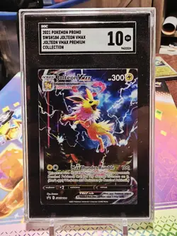 2021 POKEMON SWSH BLACK STAR PROMO #184 FULL ART/JOLTEON VMAX SGC 10 GEM MINT - Image 1