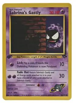 Sabrina's Gastly 96/132 1st Edition Common Gym Challenge NM+ With Tracking 1a - Image 1