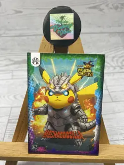 Pikachu as Cosplay Godzilla (Box Hit) Non-Pokemon Fan Art Trading Card Lot of 3 - Image 5