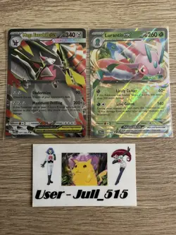 2x Pokemon TCG Cards Excadrill & Lurantis 004/084 65/084 Pitch Black Double Rare - Image 1
