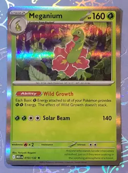 Meganium 010/132 Mega Evolution Pokemon Card NM - Image 1