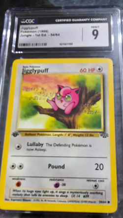 CGC 9 MINT Jigglypuff 1st Edition Jungle 54/64 Pokemon 1999 Non-Holo - Image 1