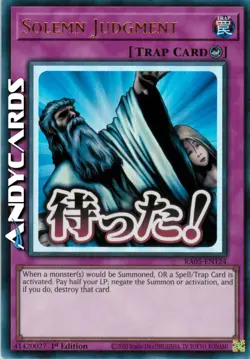 SOLEMN JUDGMENT • (Giudizio Solenne) • Ultra R • RA05 EN124 • 1Ed • Yugioh! - Image 1