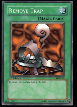 Remove Trap LOB-060 The Legend of Blue Eyes White Dragon Yu-Gi-Oh 1st Edition LP - Image 1