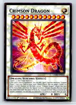 Crimson Dragon L5DD-ENY41 Common / Short Print Legendary 5D's Decks Yu-Gi-Oh LP - Image 1