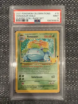 2021 Pokemon Celebrations Classic Collection #15 Venusaur-Holo PSA 9 - Image 1