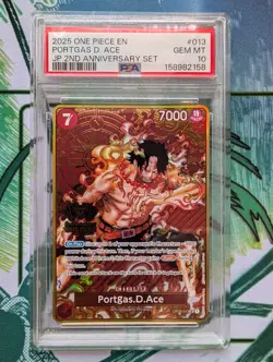 Portgas.D.Ace (One Piece Japanese Version 2nd Anniversary Set) OP02-013 PSA 10 - Image 3