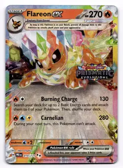 Flareon ex - (Prismatic Evolutions Stamp) Miscellaneous Cards & Products - Pokem - Image 1