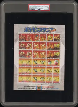 Charizard Pikachu Pokemon Card Shogakukan Nippon Stamp Sheet Japanese PSA 3 - Image 1