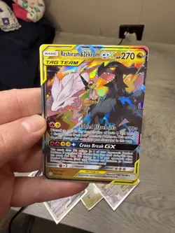 Reshiram & Zekrom GX 157/236 Cosmic Eclipse Ultra Rare Tag Team Pokemon Card - Image 1