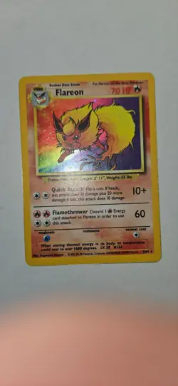 Flareon 3/64 No Symbol Error Holo Jungle Set Rare Pokemon Card - Image 2