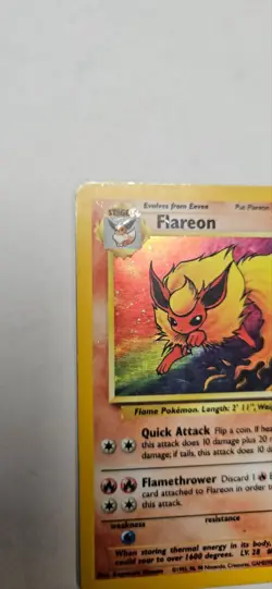 Flareon 3/64 No Symbol Error Holo Jungle Set Rare Pokemon Card - Image 3